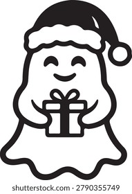 Cute Christmas Ghost Holding