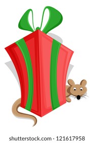Cute Christmas Gift Box Vector