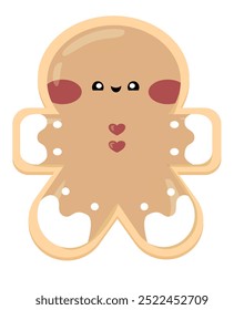 Cute Christmas gingerbread cookies vector