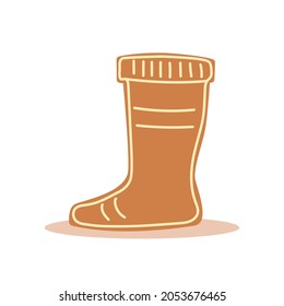 Cute christmas gingerbread. Delicious cookie. Flat vector illustration