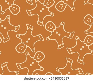 Cute Christmas gingerbread man pattern