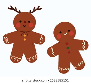 cute christmas gingerman bread illustration