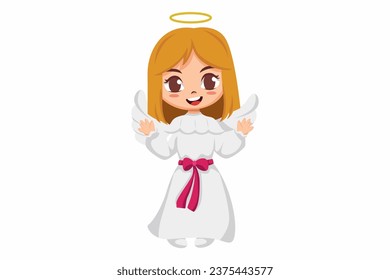 Cute Christmas Girl Character Design Illustration