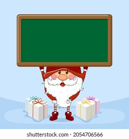 Cute Christmas Gnome Holding Board