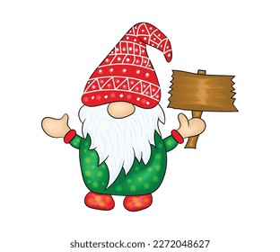 Cute Christmas gnome Vektorgrafik Illustration Design