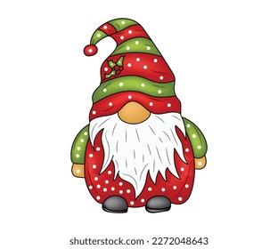 Cute Christmas gnome vector drawing Illustration design