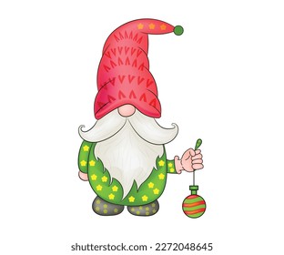 Cute Christmas gnome vector drawing Illustration design