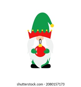 Cute Christmas gnomes. Nordic gnomes in cartoon style