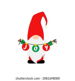 Cute Christmas gnomes. Nordic gnomes in cartoon style