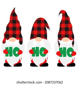 Cute Christmas gnomes. Nordic gnomes in cartoon style