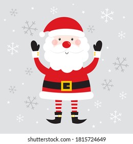 cute christmas greeting card with santa design