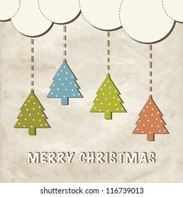 Cute Christmas greeting card. Vector illustration