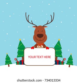 Cute Christmas Greeting Card. Vector Illustration background.