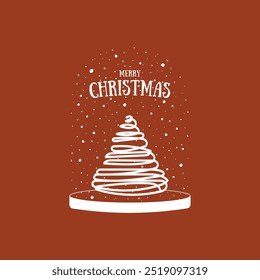 Cute Christmas greeting card.Merry Christmas.New Year elements gifts,hat,fir tree,candy,cocoa, snowflakes and snow.Pastel colors.Great for banners,wallpapers,wrapping.Christmas glass ball.