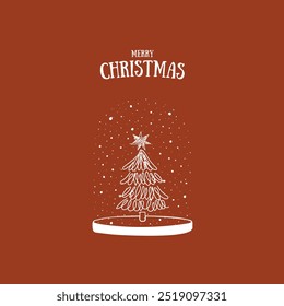 Bonito cartão de saudação de Natal.Feliz Natal.Ano Novo elementos presentes,chapéu,abeto,doces,cacau, flocos de neve e neve.Pastel colors.Great para banners,wallpapers,wrapping.Christmas bola de vidro.