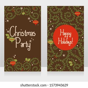 Cute christmas greeting cards, vector illustration
