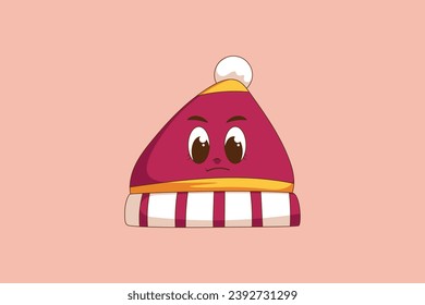 Cute Christmas Hat Character Design Illustration