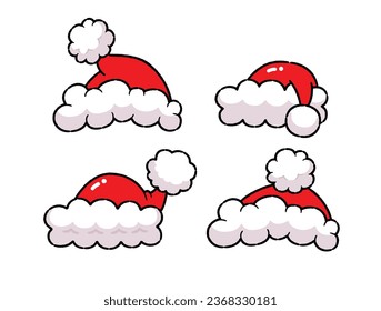 Cute Christmas Hat Collection, Kawaii Style, Japanese Cartoon Style