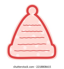 Un bonito sombrero de Navidad. plantilla de nota memo para texto. Aislado sobre fondo blanco, diseño plano, vector EPS10