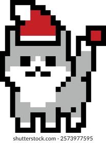 cute christmas hat santa littel cat