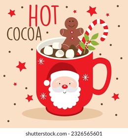 Cute Christmas Hot Cocoa with Cane