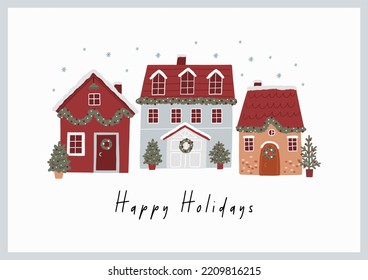Christmas House Vector Art & Graphics | freevector.com