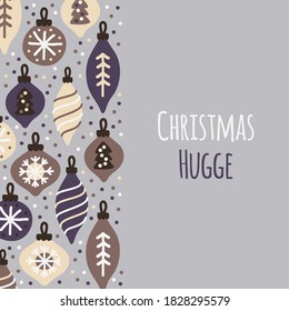 Excelente Navidad Enorme fondo con bolas de Navidad dibujadas a mano y confeti para su decoración