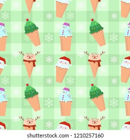 cute christmas ice cream pattern