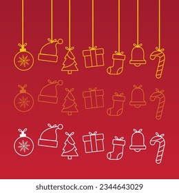 cute christmas icons vector design