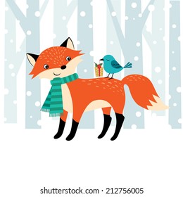 Cute Christmas illustration with place for your text.