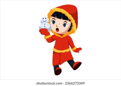 Cute Christmas Kids Character Illustration