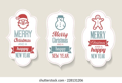 Cute Christmas labels - decorations for web or print.