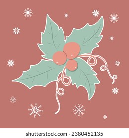 cute christmas leaf cartoon decoration
