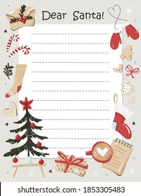 Cute christmas letter template. Ready to print