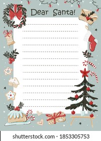 Cute Christmas Letter Template Ready Print Stock Vector (Royalty Free ...