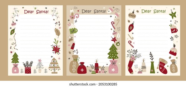 Cute christmas letter template. Ready to print