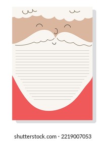 Cute christmas letter template with santa claus vector illustration.
