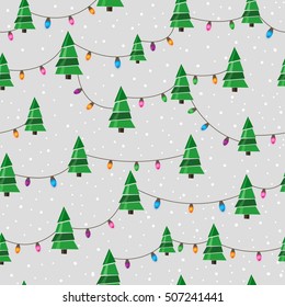 cute christmas light seamless vector pattern
