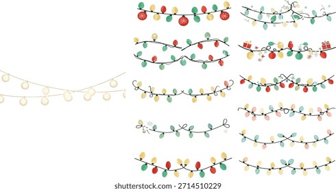süße Weihnachtsbeleuchtung, Vektorgrafik