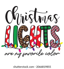 Cute Christmas Lights Lettering Collection