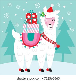 Cute Christmas Llama 