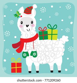 Cute Christmas Llama