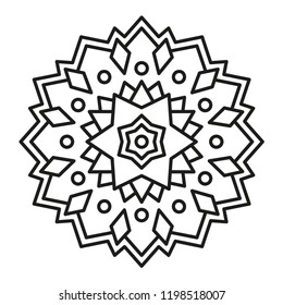 Cute Christmas Mandala for Coloring.