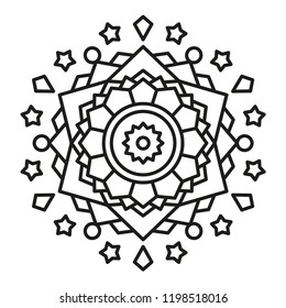 Cute Christmas Mandala for Coloring.