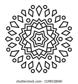 Cute Christmas Mandala for Coloring.