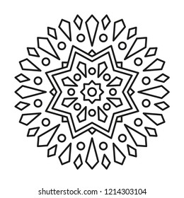 Cute Christmas Mandala for Coloring.