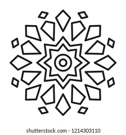 Cute Christmas Mandala for Coloring.