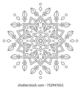 Cute Christmas Mandala for Coloring