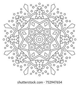 Cute Christmas Mandala for Coloring