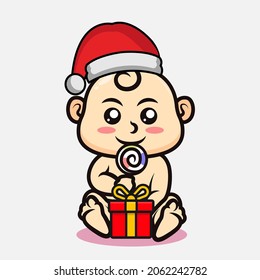 Cute Christmas mascot design illustration